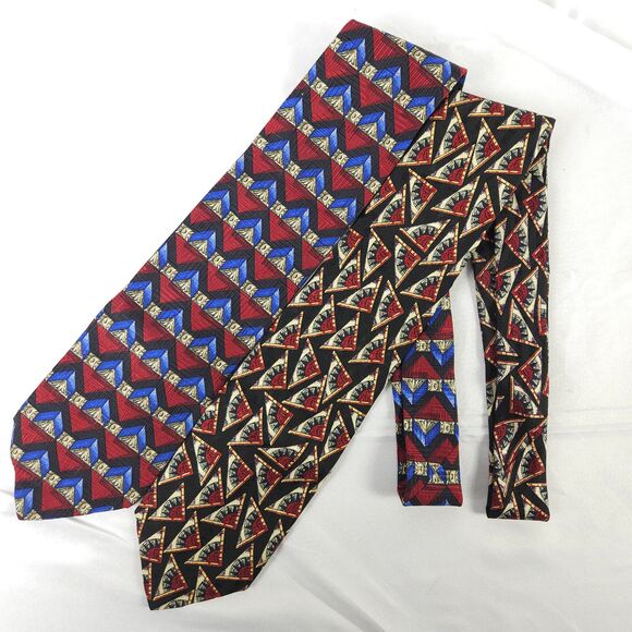 2 Robert Talbott Best of Class & Studio Geometric Silk Ties Made in the USA - Picture 1 of 7